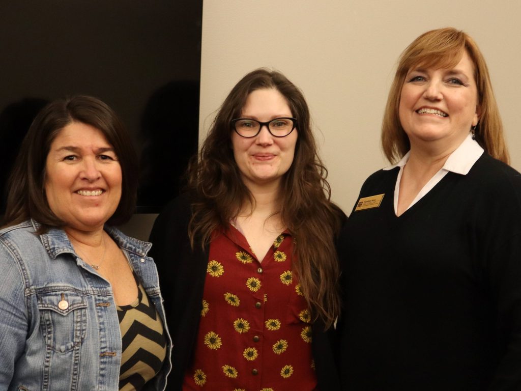 Math Consultants Melissa Orr (Left) and Heather Noe (right) with ELL consultant Reah Morabith (center).