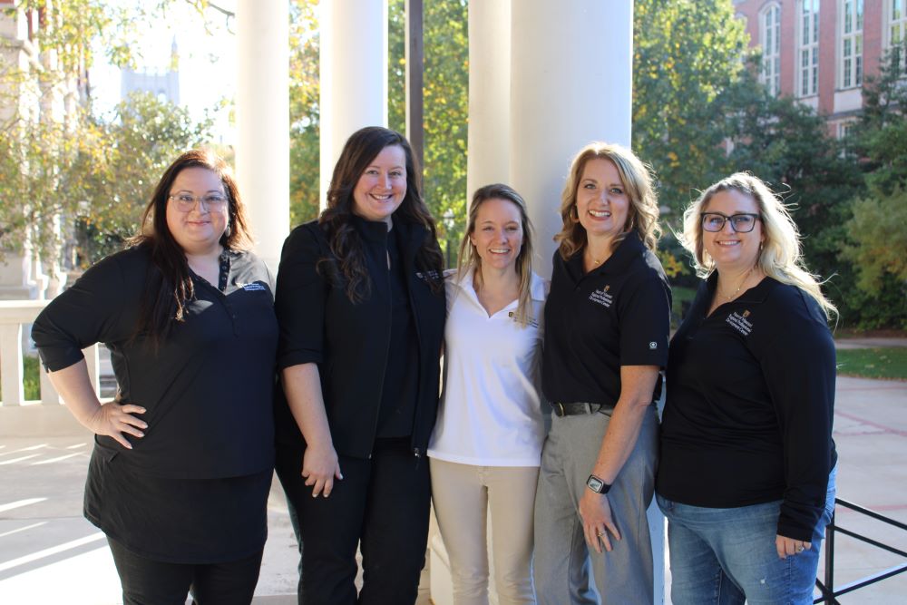 The literacy team is (left to right): Candice Robb, Aileen Farr, Madison Koukol, Debbie Schroer, and Whitley Melton.