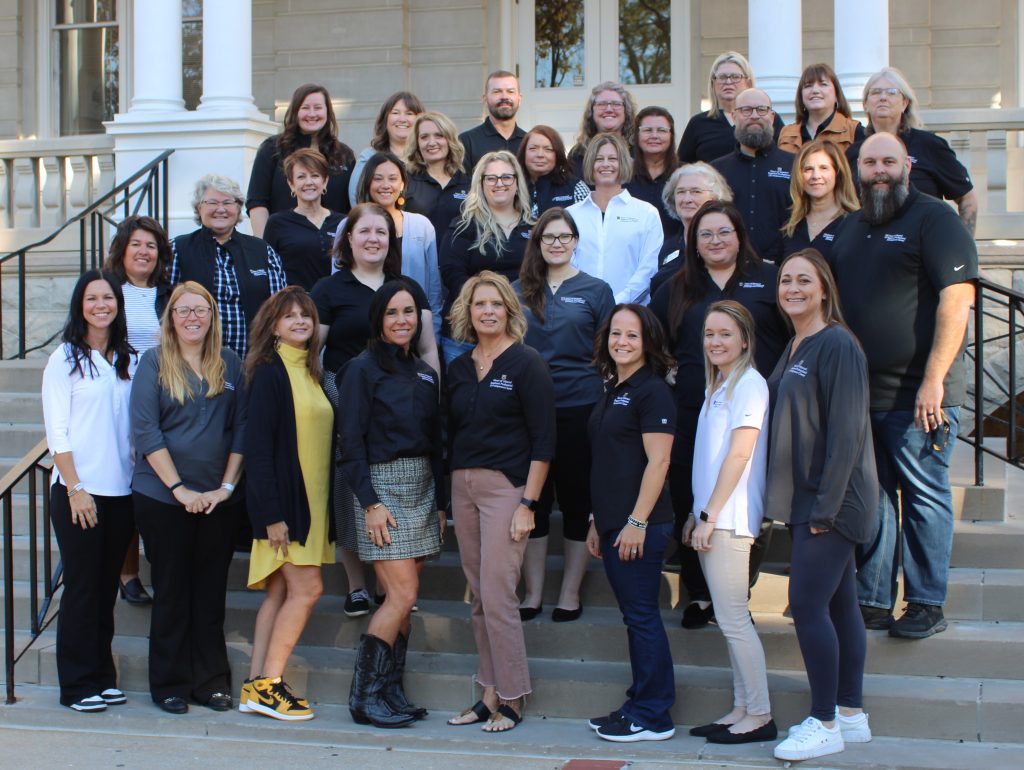 RPDC Whole staff picture in front of Jesse Hall.